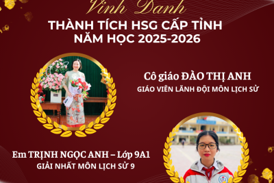 VINH DANH THÀNH TÍCH HSG CẤP TỈNH NĂM HỌC 2025-2026